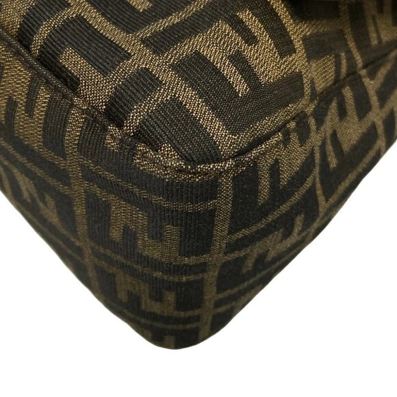 FENDI Mamma bucket / Zucchino pattern Brown Black Jacquard Leather - - Picture 9 of 16